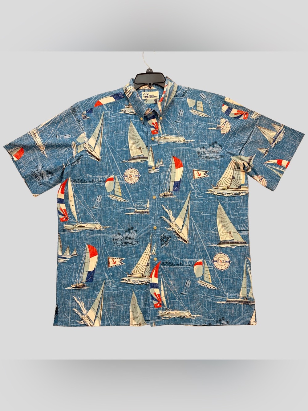 Reyn Spooner Transpacific Yacht Race Short Sleeve Hawaiian Aloha Shirt 2XL XXL
